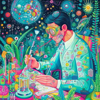 Tessellacrylic style, Midjourney V6.1: editorial illustration for popular scientific magazine cover
