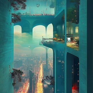 Red Occlusion style, Midjourney V6.1: megacity with futuristic bioarchitecture