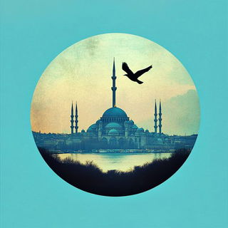 Red Occlusion style, Midjourney V6.1: bold minimalist logo design for Istanbul city municipal services