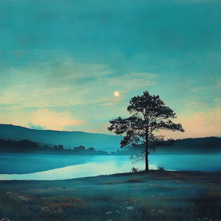 Red Occlusion style, Midjourney V6.1: realistic landscape photograph of quiet dawn