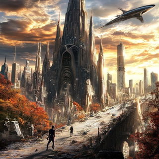 Cinnabar Spinebinding style, Midjourney V6.1: megacity with futuristic bioarchitecture