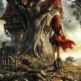 Cinnabar Spinebinding style, Midjourney V6.1: retro fairy-tale illustration