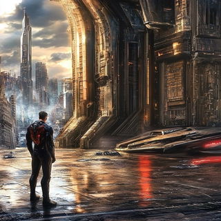 Cinnabar Spinebinding style, Midjourney V6.1: cinematic shot from sci-fi movie