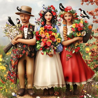 Canoecircus style, Midjourney V6.1: traditional folk art