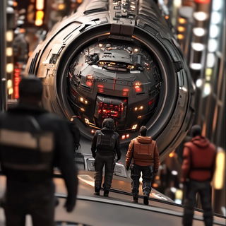 Canoecircus style, Midjourney V6.1: cinematic shot from sci-fi movie