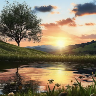 Canoecircus style, Midjourney V6.1: realistic landscape photograph of quiet dawn