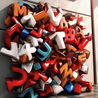 Canoecircus style, Midjourney V6.1: typographic composition with large letters