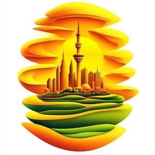 Radiant Highway Futurism style, Midjourney V6.1: bold minimalist logo design for Istanbul city municipal services