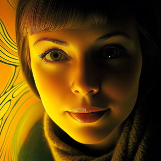 Radiant Highway Futurism style, Midjourney V6.1: photographic portrait of female protagonist