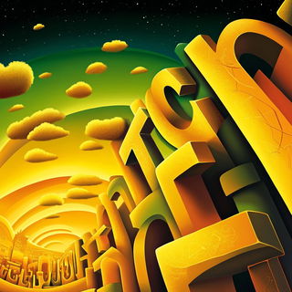 Radiant Highway Futurism style, Midjourney V6.1: typographic composition with large letters