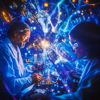 Wirestroke Calligrafunk style, Midjourney V6.1: editorial illustration for popular scientific magazine cover