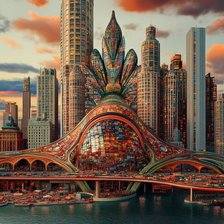 Apatite Lake Engines style, Midjourney V6.1: megacity with futuristic bioarchitecture