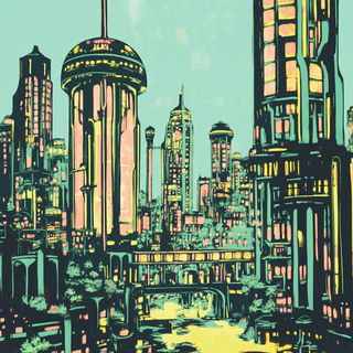 Onyx Splattersilk style, Midjourney V6.1: megacity with futuristic bioarchitecture