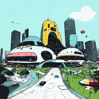 Hatchwild style, Midjourney V6.1: megacity with futuristic bioarchitecture