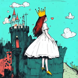 Hatchwild style, Midjourney V6.1: retro fairy-tale illustration
