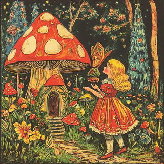 Amaterasu Panelworks style, Midjourney V6.1: retro fairy-tale illustration