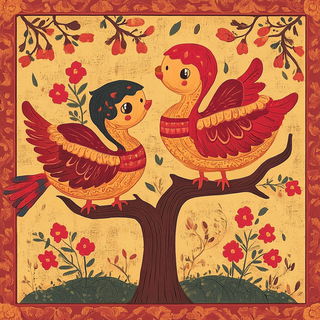 Botanitectonics style, Midjourney V6.1: traditional folk art