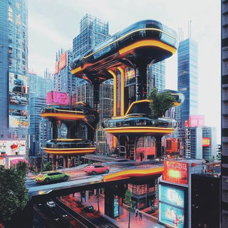 Papercast Valleymaking style, Midjourney V6.1: megacity with futuristic bioarchitecture