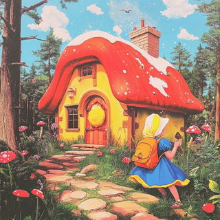 Papercast Valleymaking style, Midjourney V6.1: retro fairy-tale illustration