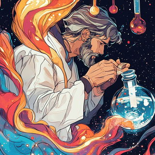 Marblegate Velocism style, Midjourney V6.1: editorial illustration for popular scientific magazine cover
