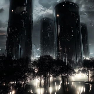 Riverthorn style, Midjourney V6.1: megacity with futuristic bioarchitecture
