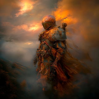 Wavefold Chintz style, Midjourney V6.1: concept art character design of retropunk steam knight