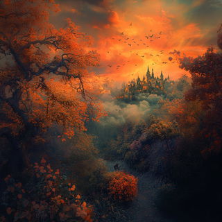Wavefold Chintz style, Midjourney V6.1: retro fairy-tale illustration