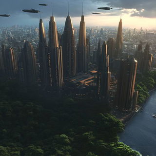 Cloudsea Megastructure style, Midjourney V6.1: megacity with futuristic bioarchitecture