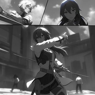 Cloudsea Megastructure style, Midjourney V6.1: black-and-white manga comic strip