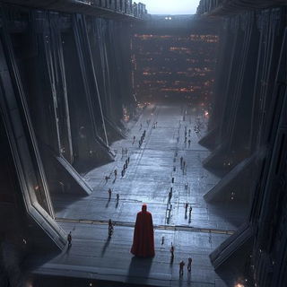 Cloudsea Megastructure style, Midjourney V6.1: cinematic shot from sci-fi movie