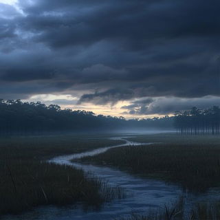 Cloudsea Megastructure style, Midjourney V6.1: realistic landscape photograph of quiet dawn