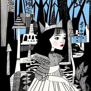 Sediment Bloom style, Midjourney V6.1: retro fairy-tale illustration