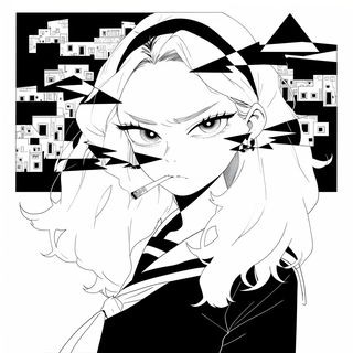 Sediment Bloom style, Midjourney V6.1: black-and-white manga comic strip