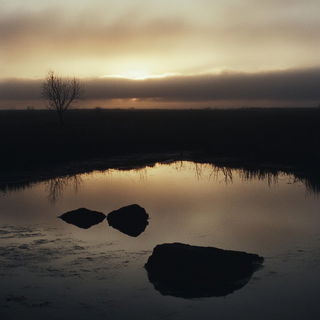 Stormcut Lithomotion style, Midjourney V6.1: realistic landscape photograph of quiet dawn