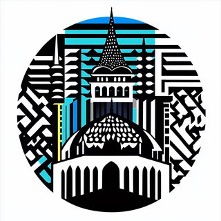 Lanternroot Choreography style, Midjourney V6.1: bold minimalist logo design for Istanbul city municipal services