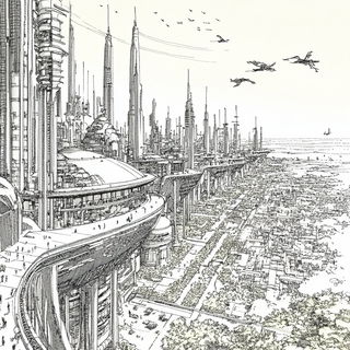 Stratacinder style, Midjourney V6.1: megacity with futuristic bioarchitecture