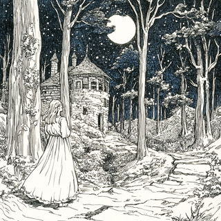 Stratacinder style, Midjourney V6.1: retro fairy-tale illustration