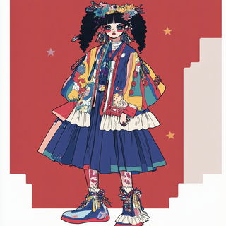 Petal Afterimage style, Midjourney V6.1: haute-couture fashion outfit