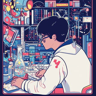 Petal Afterimage style, Midjourney V6.1: editorial illustration for popular scientific magazine cover