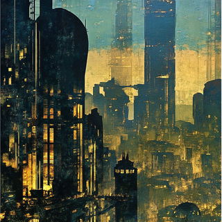 Blue Ice Cataclysm style, Midjourney V6.1: megacity with futuristic bioarchitecture