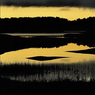 Refractobloom style, Midjourney V6.1: realistic landscape photograph of quiet dawn