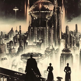 Chromaflux style, Midjourney V6.1: megacity with futuristic bioarchitecture