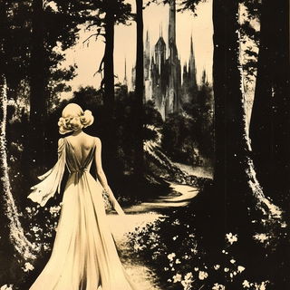 Chromaflux style, Midjourney V6.1: retro fairy-tale illustration