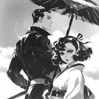 Chromaflux style, Midjourney V6.1: black-and-white manga comic strip