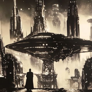 Chromaflux style, Midjourney V6.1: cinematic shot from sci-fi movie
