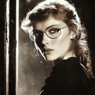 Chromaflux style, Midjourney V6.1: photographic portrait of female protagonist