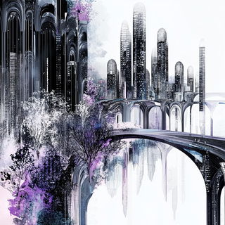 Pyrostratacel style, Midjourney V6.1: megacity with futuristic bioarchitecture