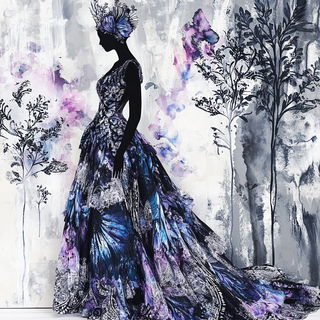 Pyrostratacel style, Midjourney V6.1: haute-couture fashion outfit