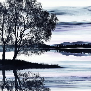 Pyrostratacel style, Midjourney V6.1: realistic landscape photograph of quiet dawn