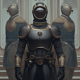 Hatching Under the Eaves style, Midjourney V6.1: concept art character design of retropunk steam knight